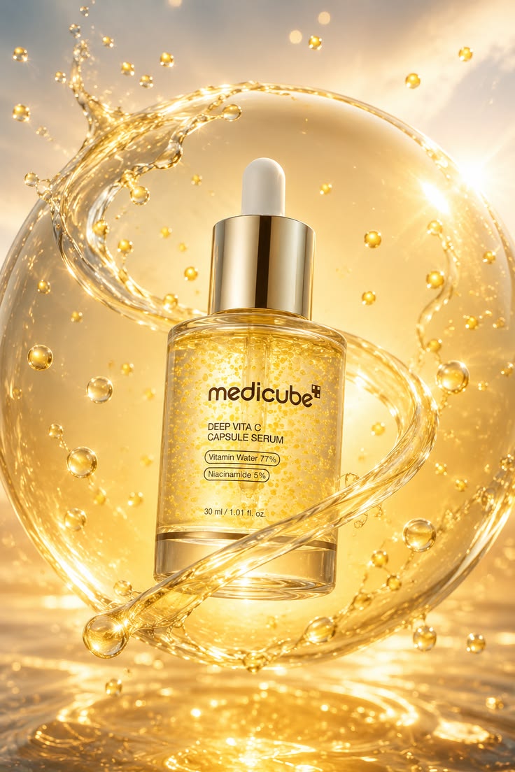 سرم کپسولی ویتامین C مدیکیوب Medicube Deep Vita C Capsule Serum حجم 30 میل | روشن‌کننده، ضد لک و شفاف‌کننده پوست