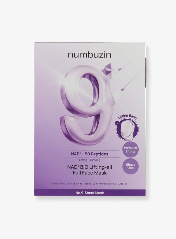 ماسک ورقهای لیفتینگ نامبوزین شماره 9 NAD+ | جوانساز، سفتکننده و ضدچروک صورت