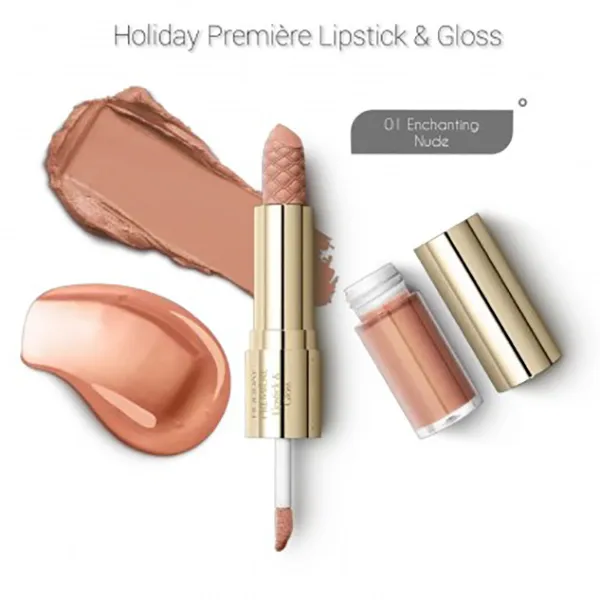 رژ لب و برق لب دوقلو کیکو میلانو مدل Holiday Première رنگ 01 Enchanting Nude